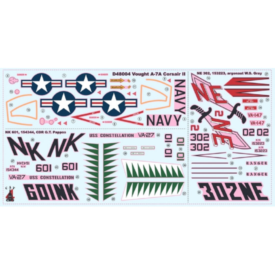 CAT4 D48004 1/48 A7A Corsair II, scale model kit, accessories for